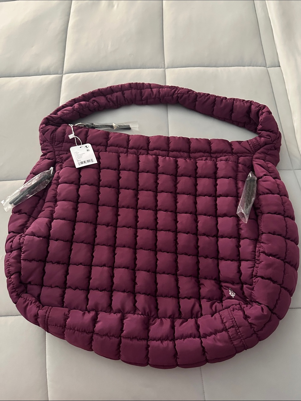 NWT Free People Movement |  Quilted Carryall Bag | Deep Mullberry - Picture 3 of 9